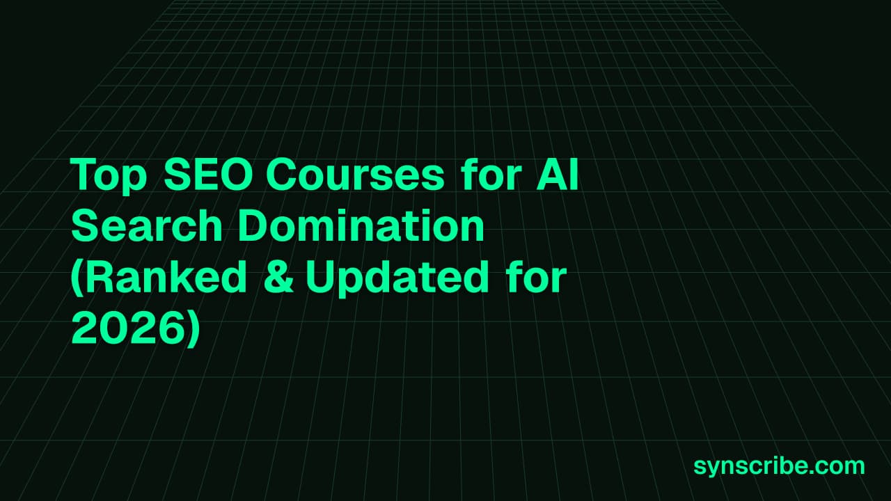 Top 15 SEO Courses for AI Search Domination (Ranked & Updated for 2026)